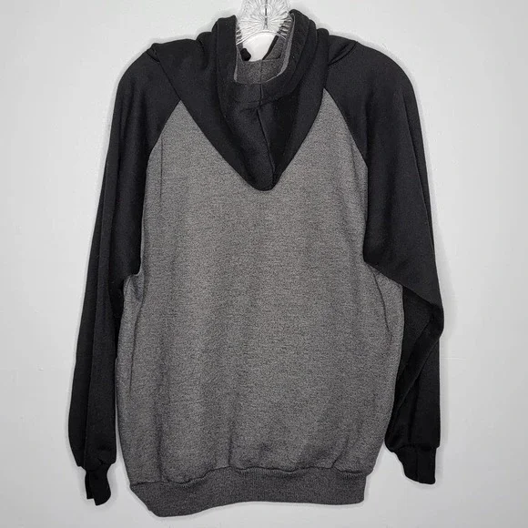 Vintage Hill Made in USA California Republic Bear Hoodie Pullover Black Gray M - Picture 2 of 7